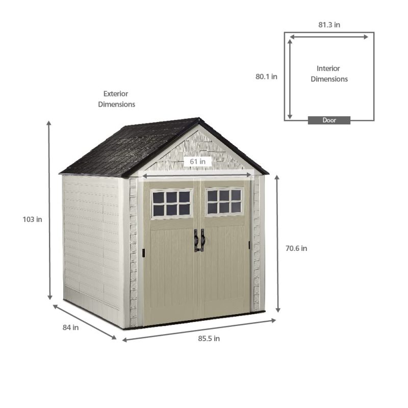 Rubbermaid 7x7 ft Durable Weather Resistant Resin Outdoor Storage Shed - Image 9