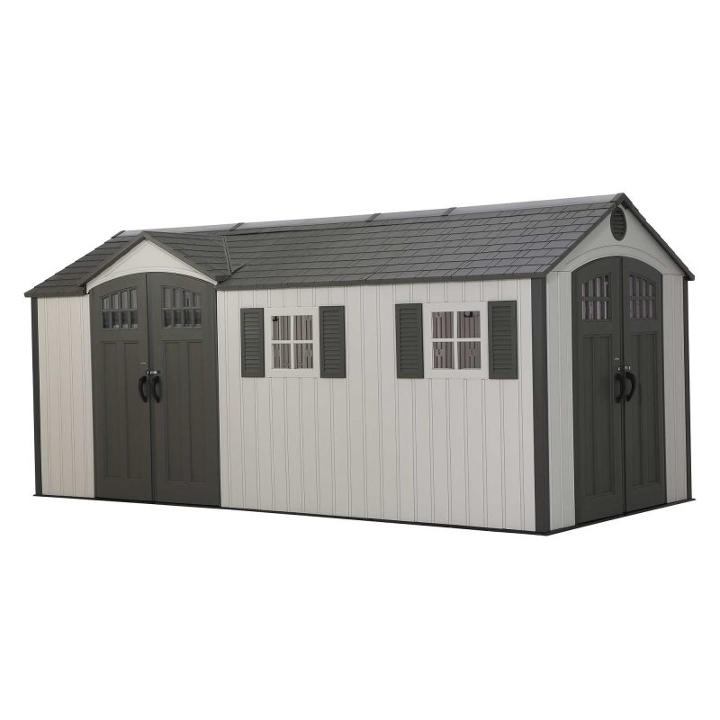 Lifetime 17.5×8 Heavy Duty Plastic Shed – Dual Entry 60213