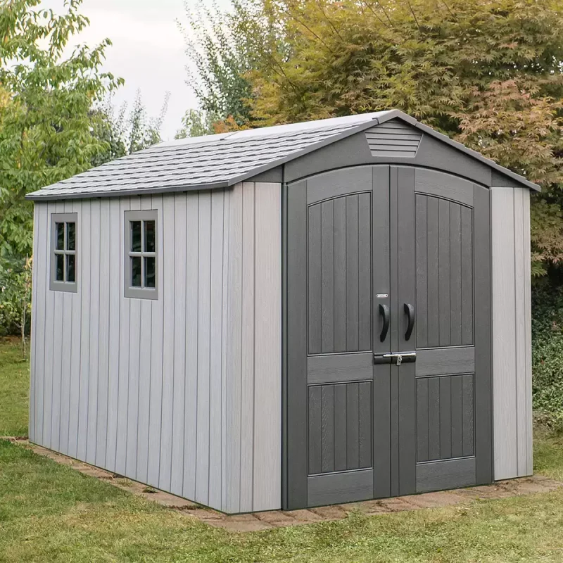 Lifetime 7×12 Heavy Duty Plastic Shed- Storm Dust X - Image 2