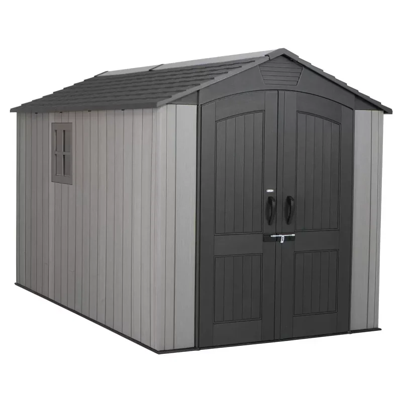 Lifetime 7×12 Heavy Duty Plastic Shed- Storm Dust X