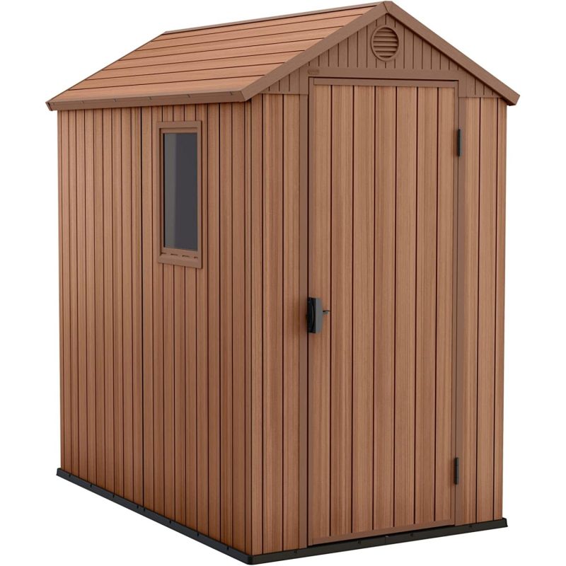 Keter 4×6 Darwin Heavy Duty Plastic Garden Shed – Brown