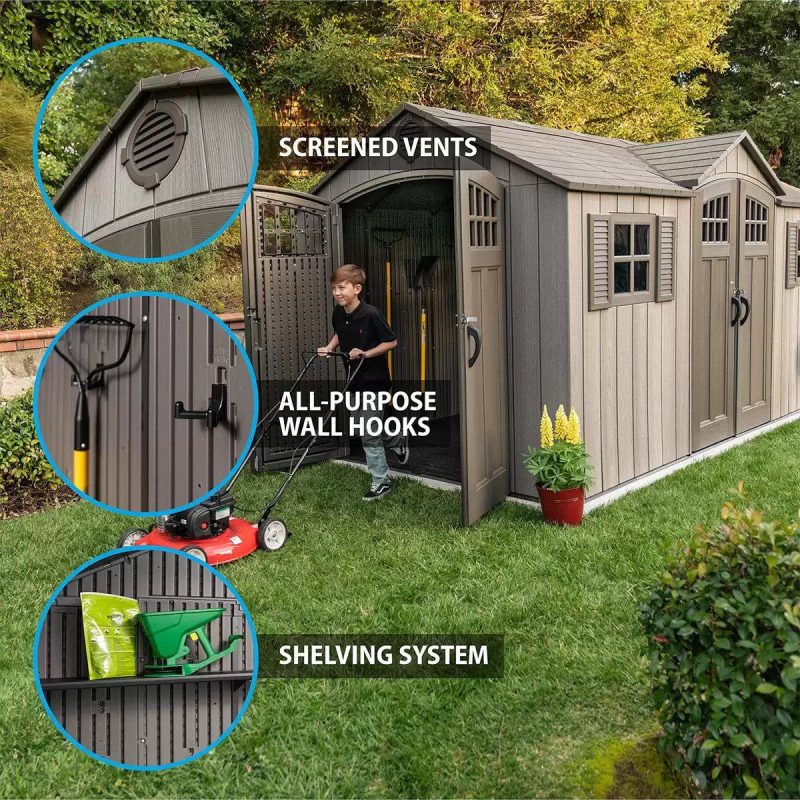 Lifetime 15 Ft x 8 Ft Outdoor Storage Shed 60318 - Image 4