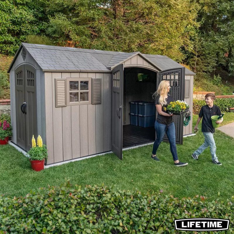 Lifetime 15 Ft x 8 Ft Outdoor Storage Shed 60318 - Image 8