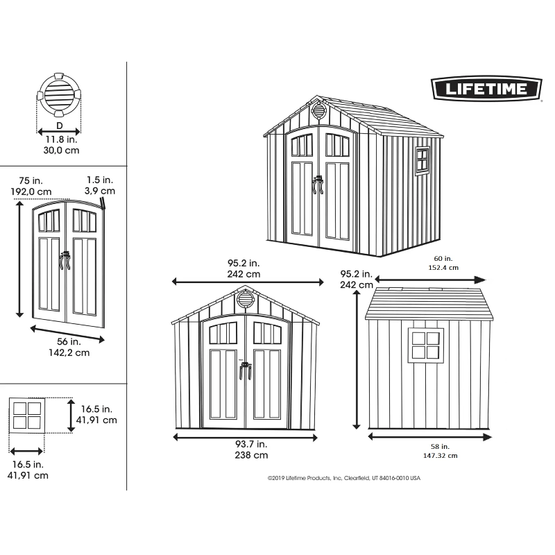 Lifetime 8×5 Limited Edition Heavy Duty Plastic Shed – Storm Dust - Image 6