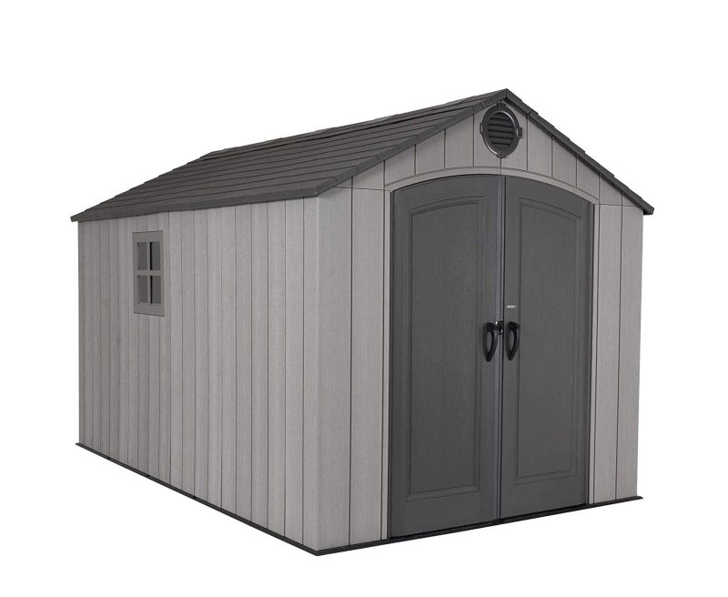 Lifetime 8×12.5 Heavy Duty Plastic Shed – Storm Dust 60305