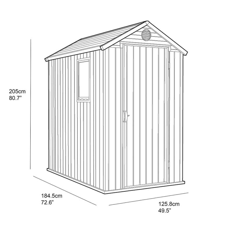 Keter 4×6 Darwin Heavy Duty Plastic Garden Shed – Brown - Image 10