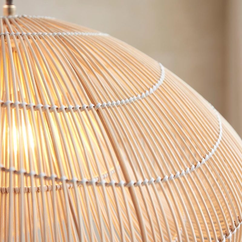 Freya Natural Woven Rattan Pendant Ceiling Light - Image 2