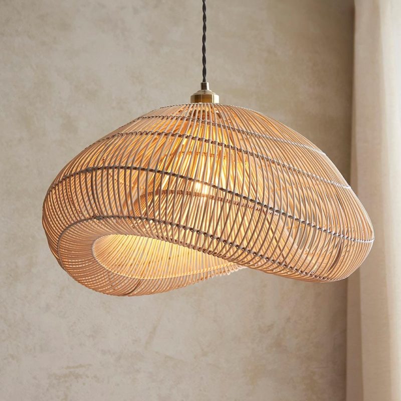 Freya Natural Woven Rattan Pendant Ceiling Light - Image 5