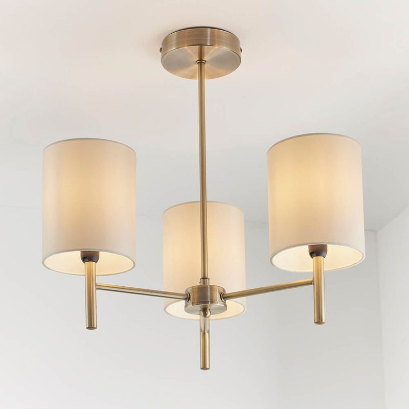 Hadleigh Gold 3 Light Semi Flush Pendant - Image 3