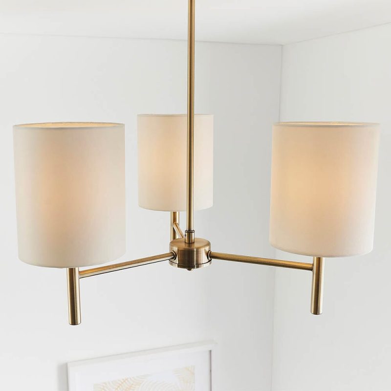 Hadleigh Gold 3 Light Semi Flush Pendant