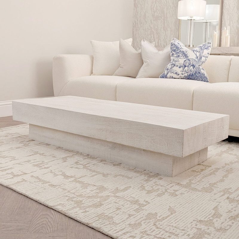 Zenica Luxury Whitewash Coffee Table - Image 4