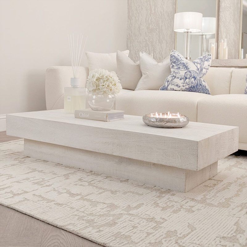 Zenica Luxury Whitewash Coffee Table